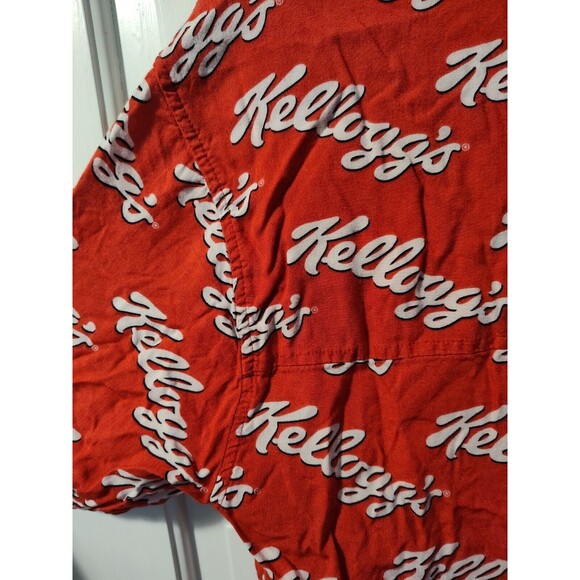 Kellogg's Button Shirt Men Medium Red Breakfast Cereal AOP Graphic Divided H & M - Picture 13 of 16